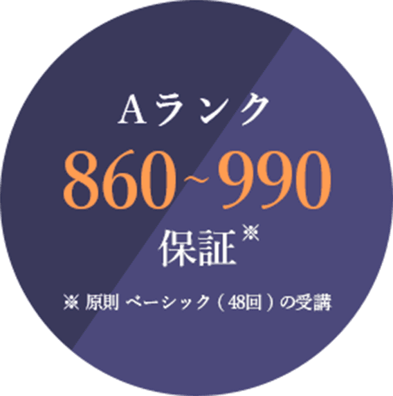 Aランク 860〜990 保証※ ※原則ベーシック(48回)の受講