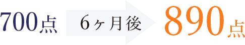 700点 6ヶ月後 890点