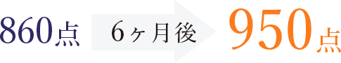 860点 6ヶ月後 950点
