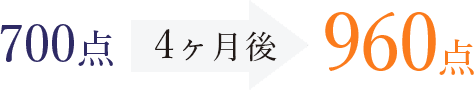 700点 4ヶ月後 960点